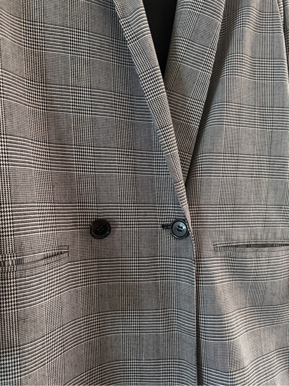 Mural Grey Glen Plaid Double-Breasted Blazer
